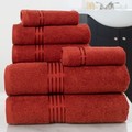 Hastings Home Hastings Home 100 Percent Cotton Hotel 6 Piece Towel Set - Burgundy 817347ZNW